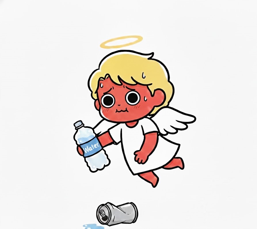 空気読みすぎ天使のイラスト