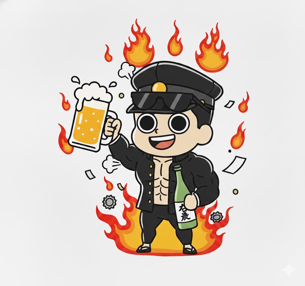 アル中番長のイラスト